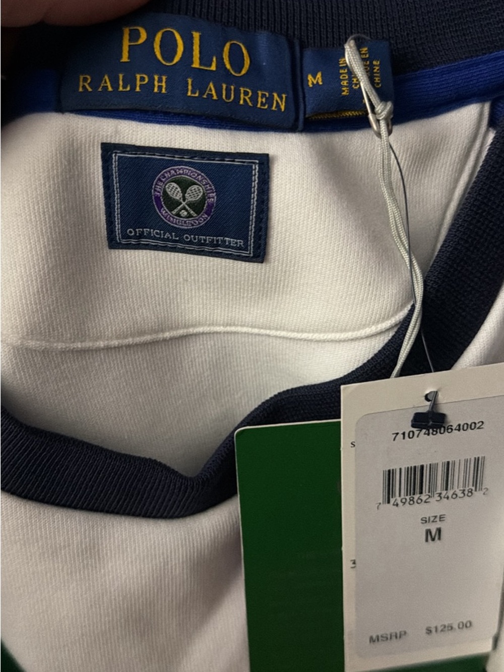 Polo by Ralph Lauren White and Navy Crewneck Sweater
